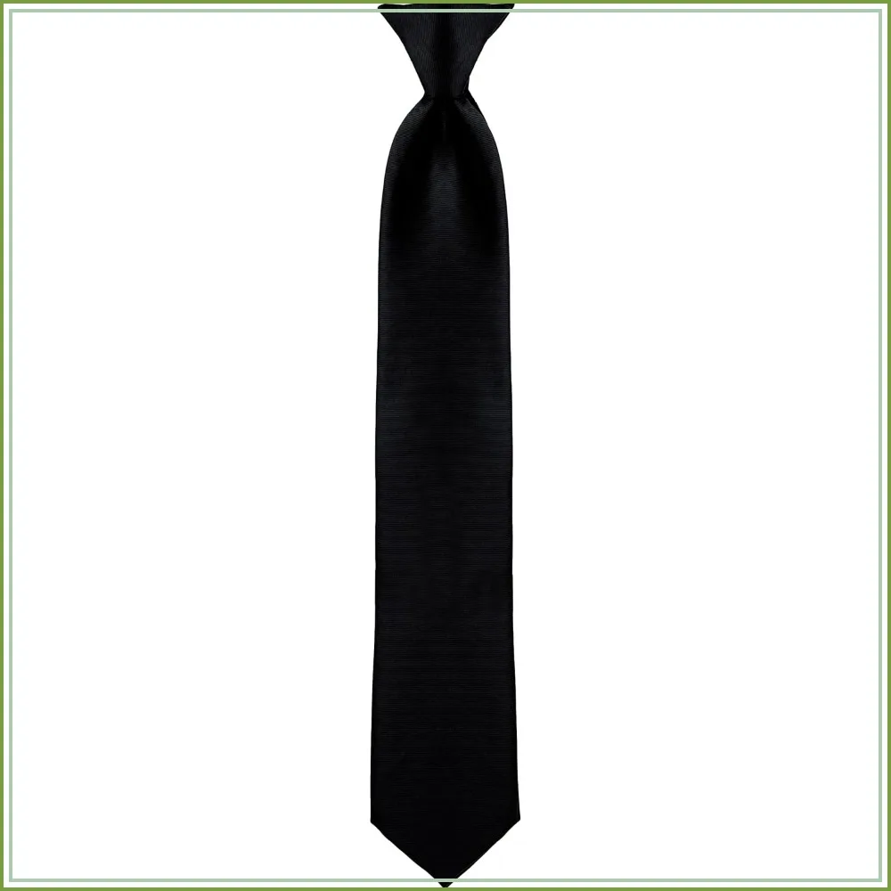 

Clip on Ties for Men - Premium Solid Black, Boxed Gifts
