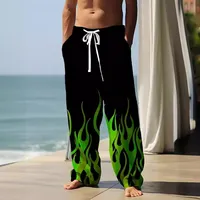 Men's Loose Wide Leg Pants 3D Print Casual Loose Fit Men's Clothing Independent Station Wish EBay Cross-Border Long Trousers