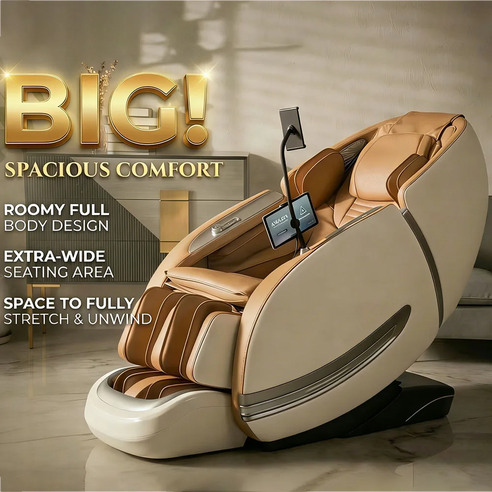 Luxrury Big And Tall Massage Chair 4d Zero Gravity Luxury Electric Ai Voice Heating Waist Foot Full Body Massage Chair