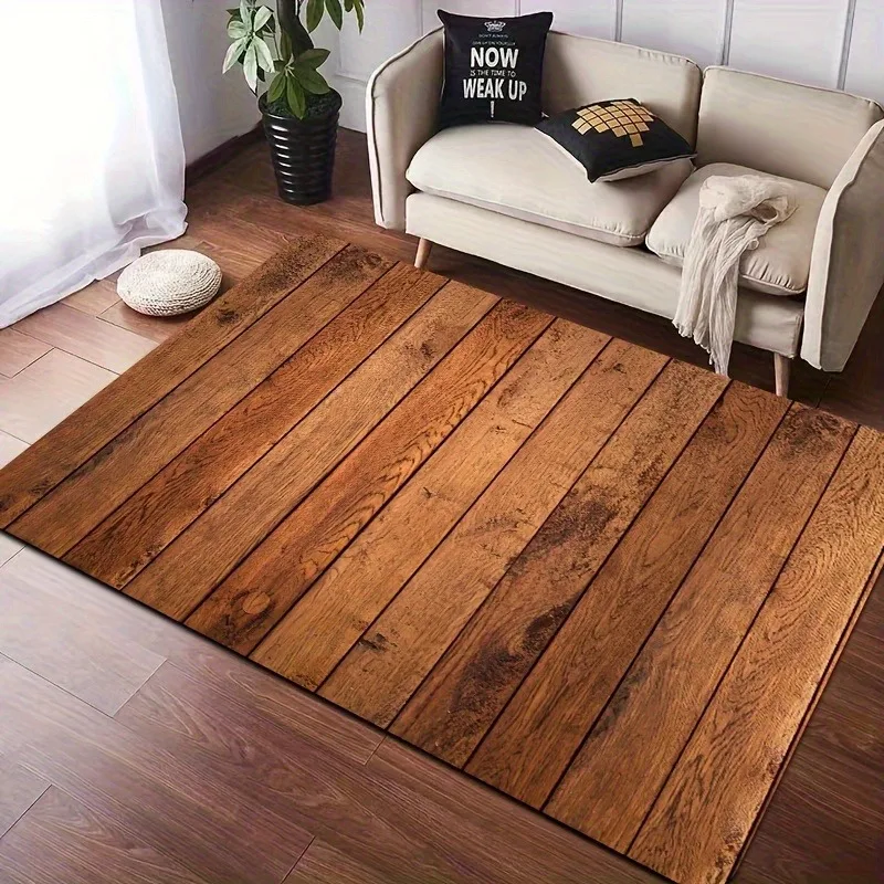 

1PC Wooden Pattern Kitchen Rugs Non-Slip Home Door Mats Pop design Bathroom Rug Bath Mat Carpet for Home Sink Laundry Decor