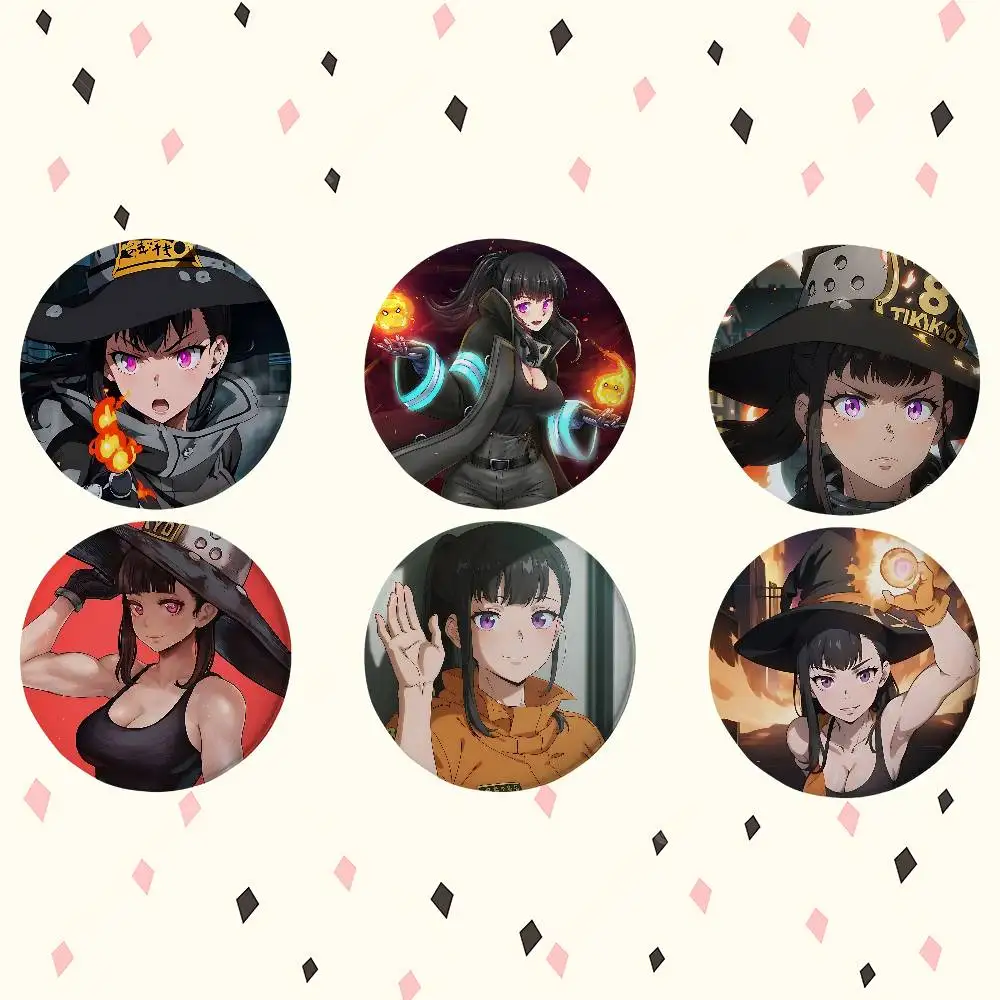 Cartoon Maki Oze Premium Tinplate Round Lapel Pins: Cute Badge Brooches For Shoulder Bag Accessories, Souvenir Gifts