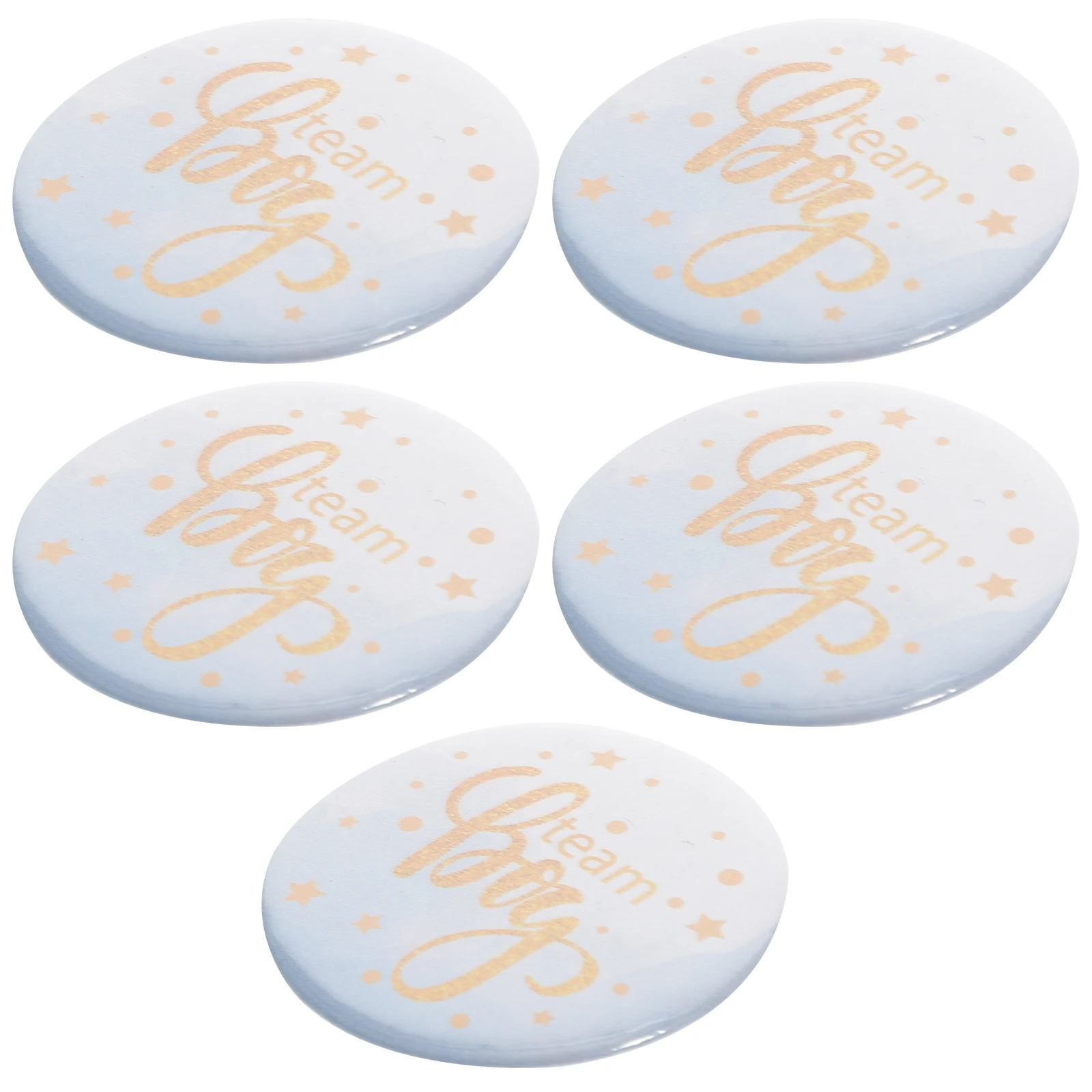 

50 Pcs Gender Reveal Badge Tinplate Blue Birthday Pin for Boys Baby Shower Guests Gifts Photos Props Safe Durable