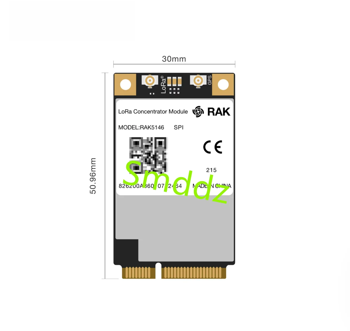 1 piece, integrated circuit, gateway concentrator module, RAK5146- (GPS+LBT,) SX1303 LoRa core SPI/USB/GPS/LBT