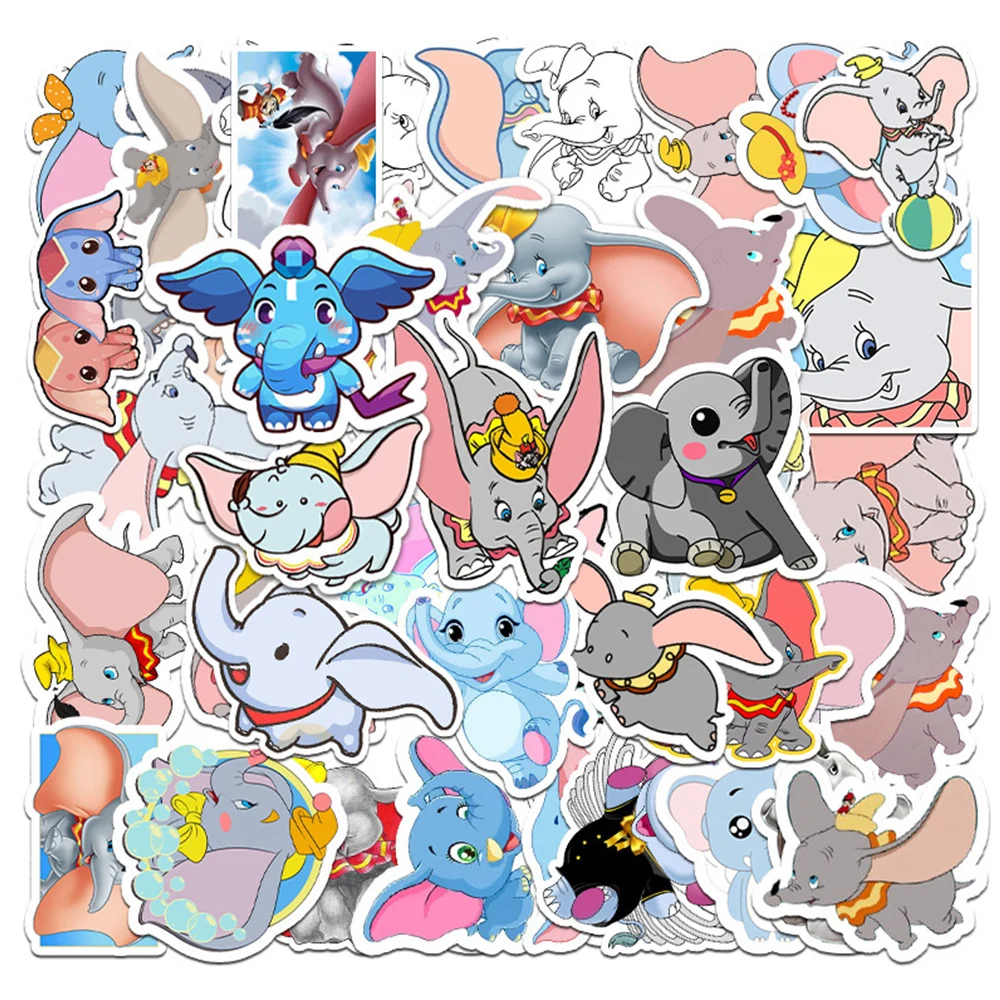 

10/30/50pcs Cute Disney Cartoon Dumbo Stickers Anime Graffiti Decal Decorative Skateboard Diary Fridge Vinyl Fun Classic Sticker