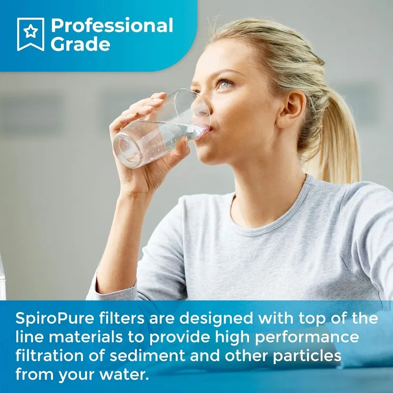 SpiroPure SP-P25-20 20x2.5 25 Micron Spun Melt-Blown Polypropylene Sediment Water Filter Cartridge P25-20 155226-43 (Case of 20)
