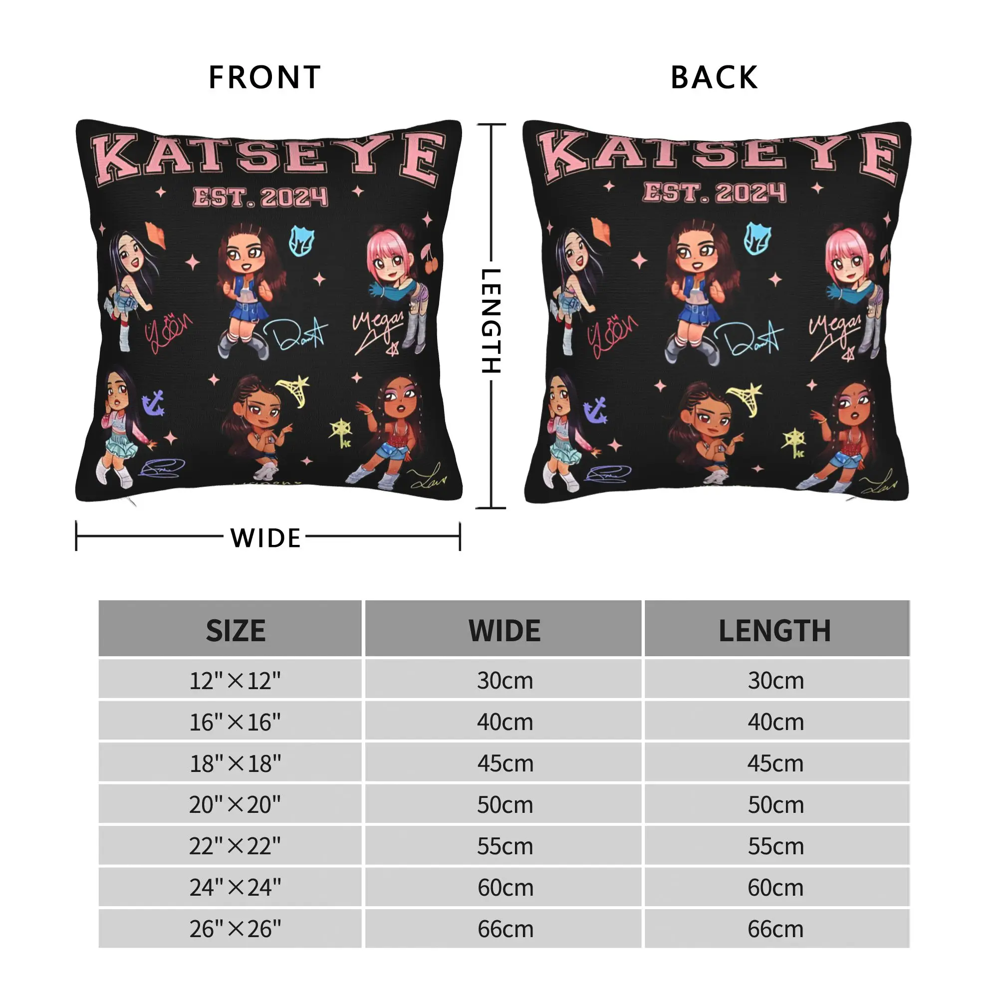 Katseye All Member Pillow Case  Novelty Pillow Cover Soft Pillowcases For Living Room Chair