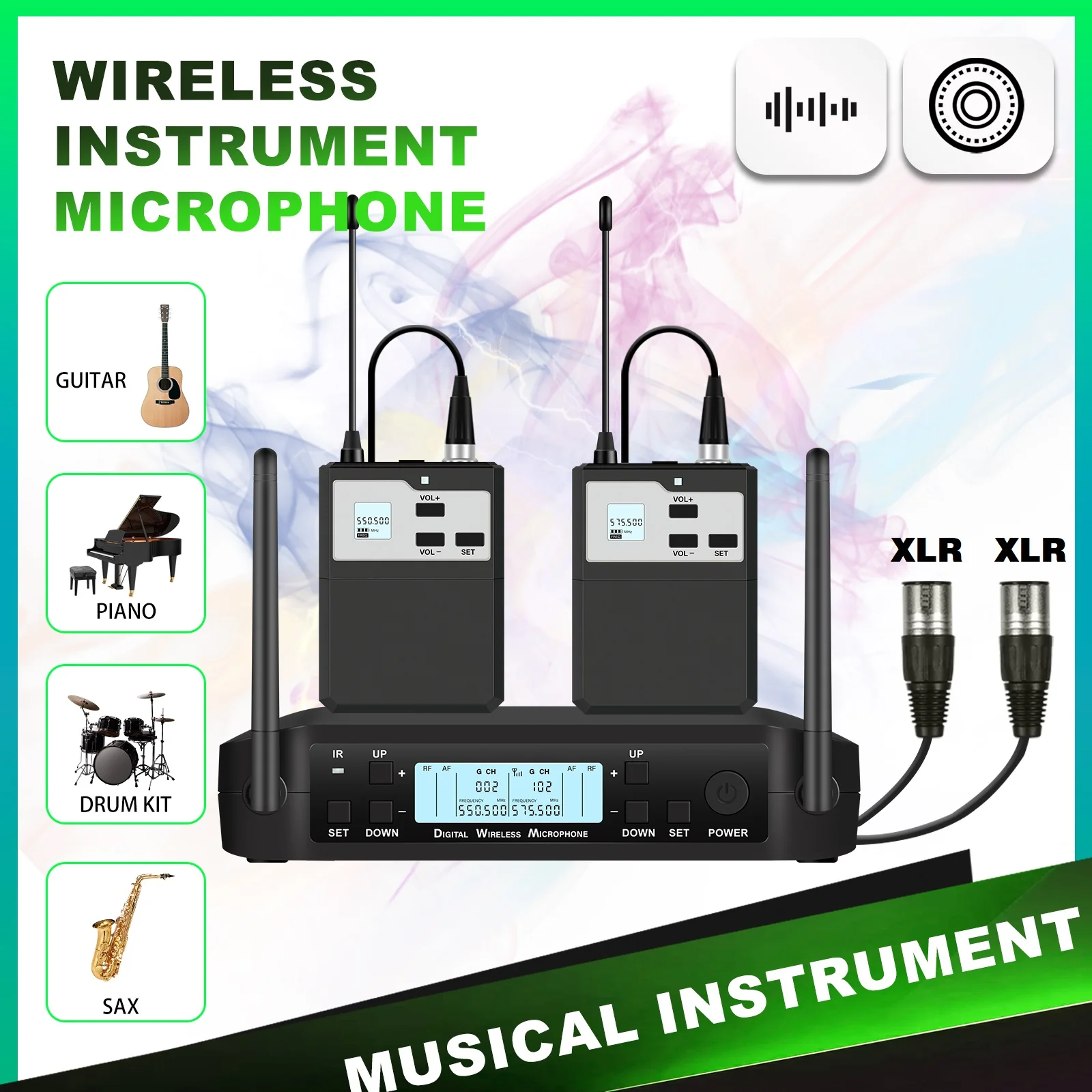 

48V Waist Wireless Microphone Specialized For Condenser Vocal Stage Church Performance UHF Wireless Microphone System