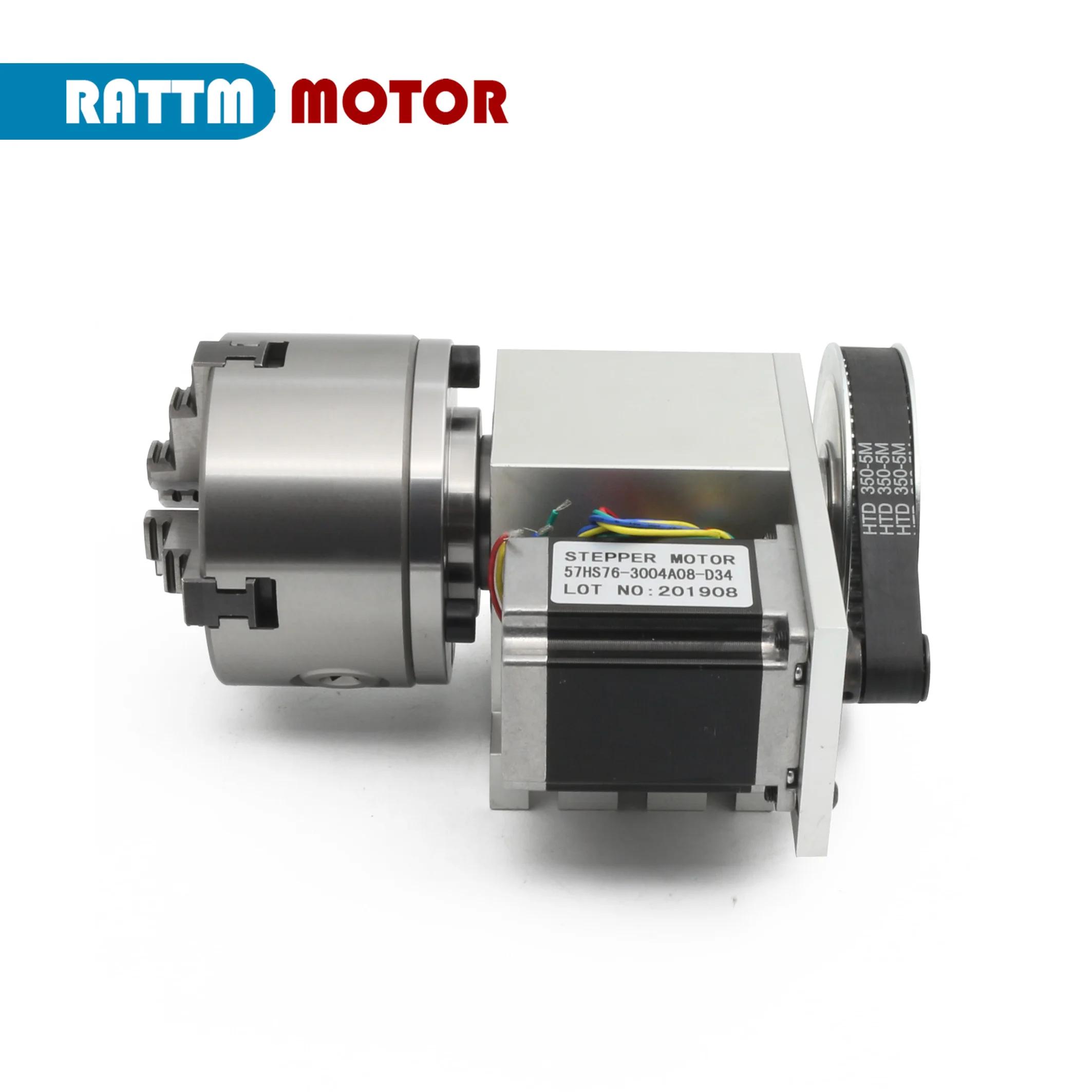 【Disponibilità UE】K12-100mm Mandrino a 4 griffe Rapporto di riduzione del 4° asse: 6:1+Asse di rotazione della testa divisoria contropunta con 57 driver del motore passo-passo