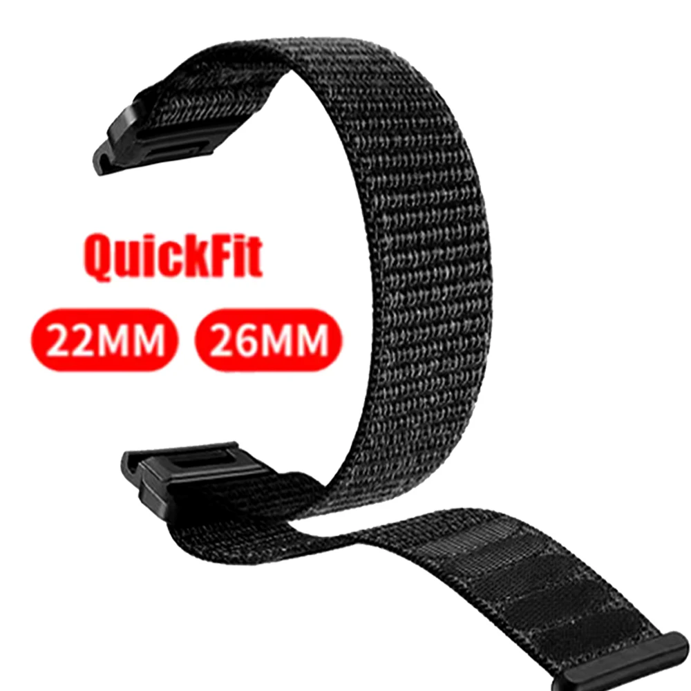 26 mm 22 mm Nylon-Schnellarmband für Garmin Tactix 8 Enduro 3 Epix Gen 2 Forerunner 970 Fenix 8 Pro 7X 6X 5 Plus Sports Loop Band