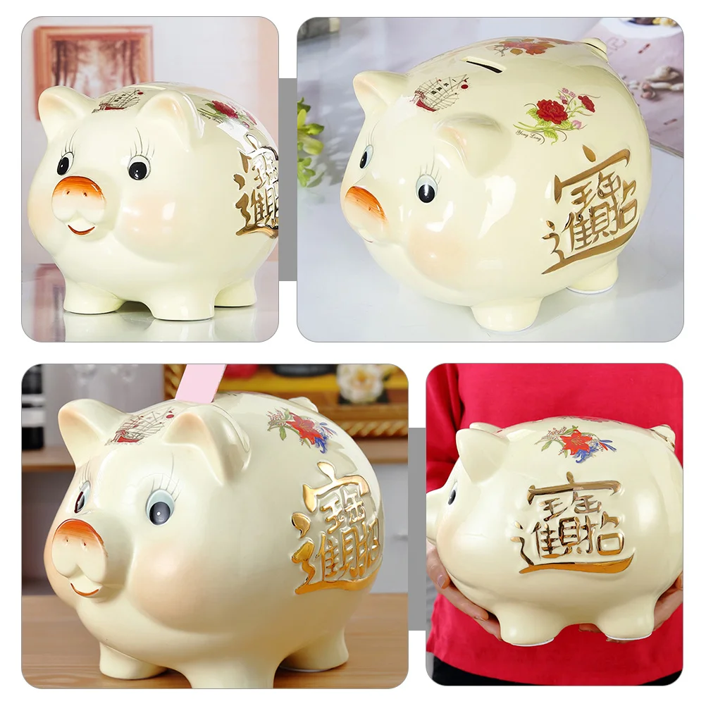 

Premium Ceramic Piggy Bank Stylish Coin Jar for Children Lovely Pig Design Home Decoration Gift for Family Friends