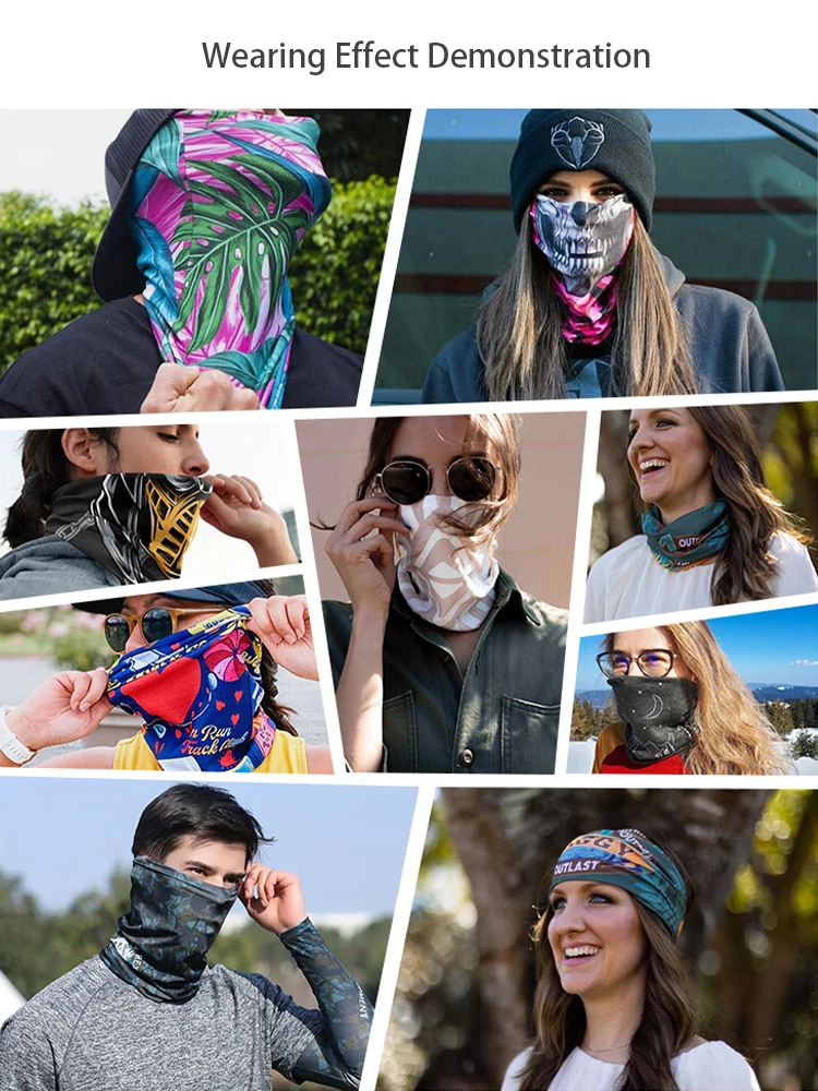 Japanese Style Bandana Summer Hiking Neck Gaiter Sun Protection Breathable Men Women Outdoor Cycling Multipurpose Tubular Mask view 5