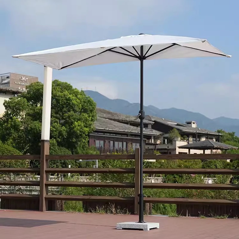 130x250cm street garden umbrella iron used against a Wall parasol Outdoor terrace Sun umbrella rectangular umbrella no base