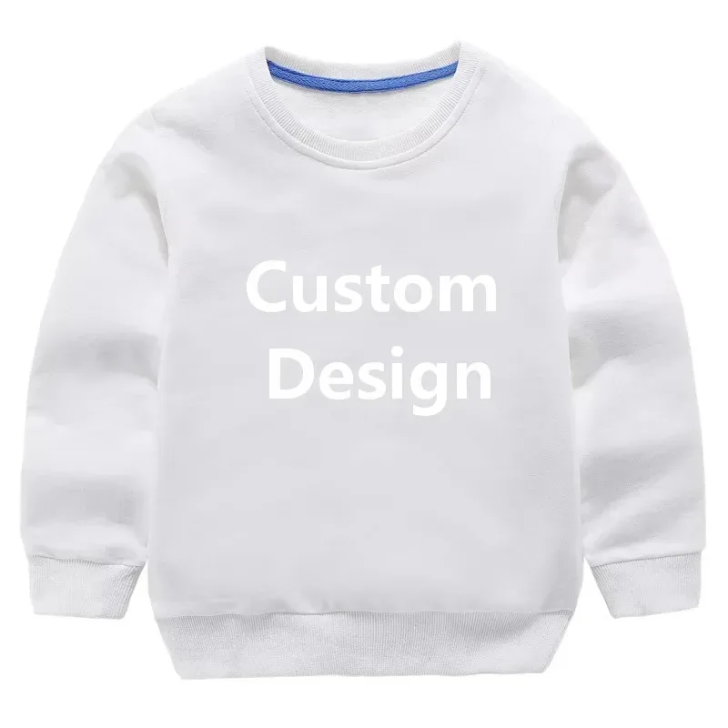 Children\'s pure cotton round neck hoodie with letter printing custom boy and girl hoodie top