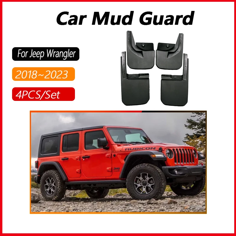 4PCS Car Wheel Fenders For Jeep Wrangler JL 2018~2023 Antifreeze Flare Mudguard Flaps Splash Mud Guard Mudflaps Auto Accessories