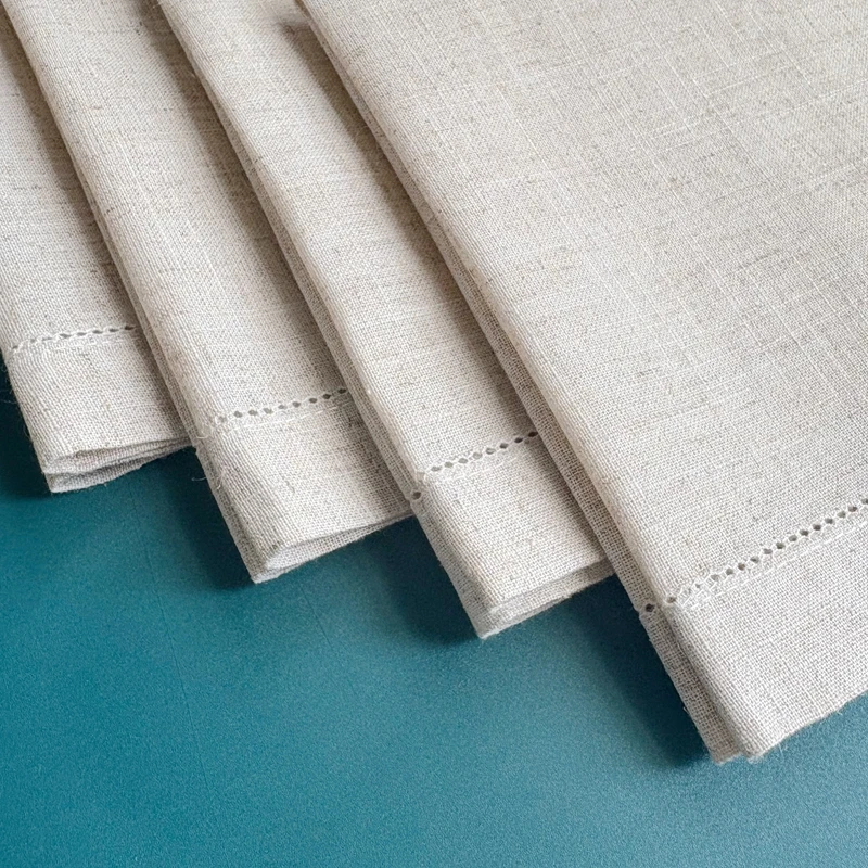 6 Pieces Linen napkins White T - Monogrammed Handkerchief ulasan dan harga