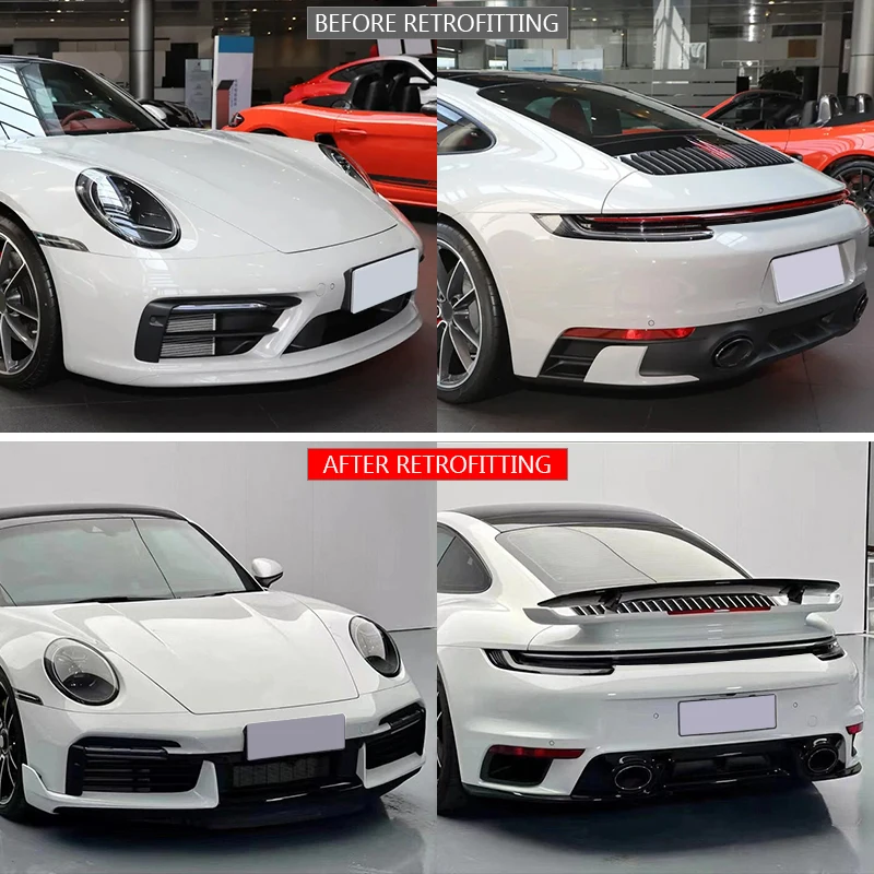 2020-2024 Car Modification 992 Front Bumper Daytime Running Lights Rear Bumper Body Kit for 911