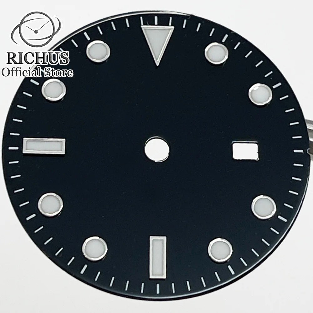 31.5mm watch dial luminous dial Blue Luminous fit NH35 ETA2836 2824 Mingzhu DG2813 3804 Miyota 8215 821A Seagull 1612 movement