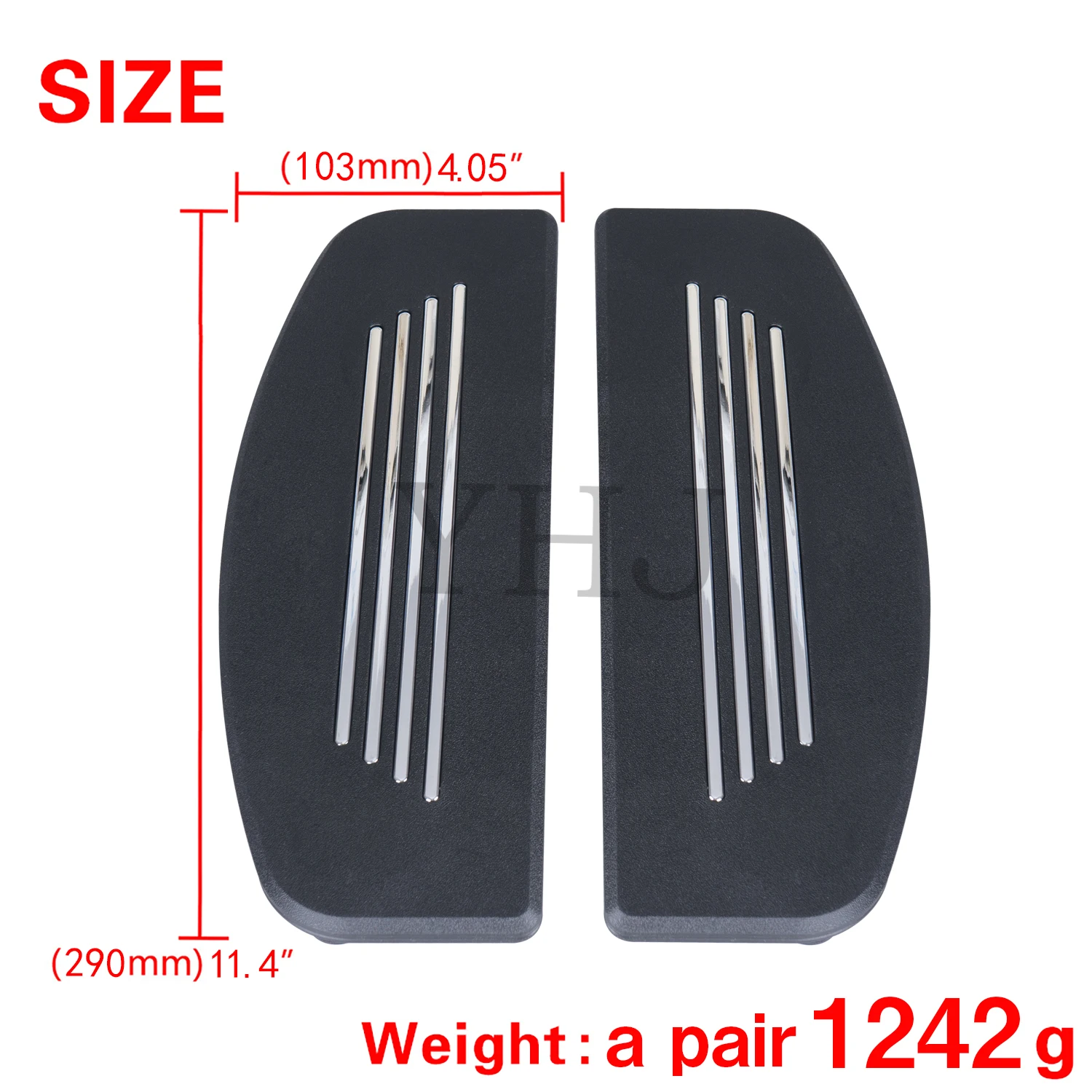 Non-slip Rubber Rider Insert Floorboard Footboard For Harley Motorcycle Touring Road King Electra Road Street Glide Black