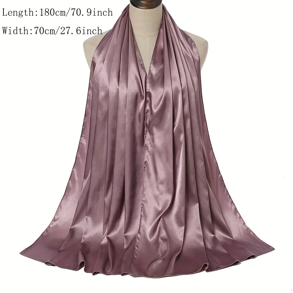 Premium Shimmer Silk Satin Hijab Scarf Women Luxury Medine Silk Veil Muslim Women Hijab Shiny Silk Shawl Women\'s Scarves Tippet