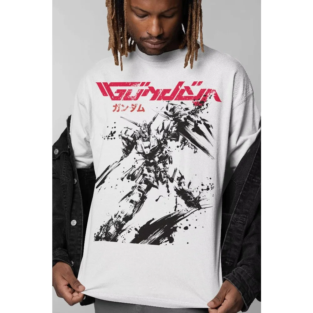 

Gundam Mecha Anime T Shirt Harajuku Vintage Unisex Oversized Short Sleeve Loose Fit Casual Streetwear Comfort Y2K Style