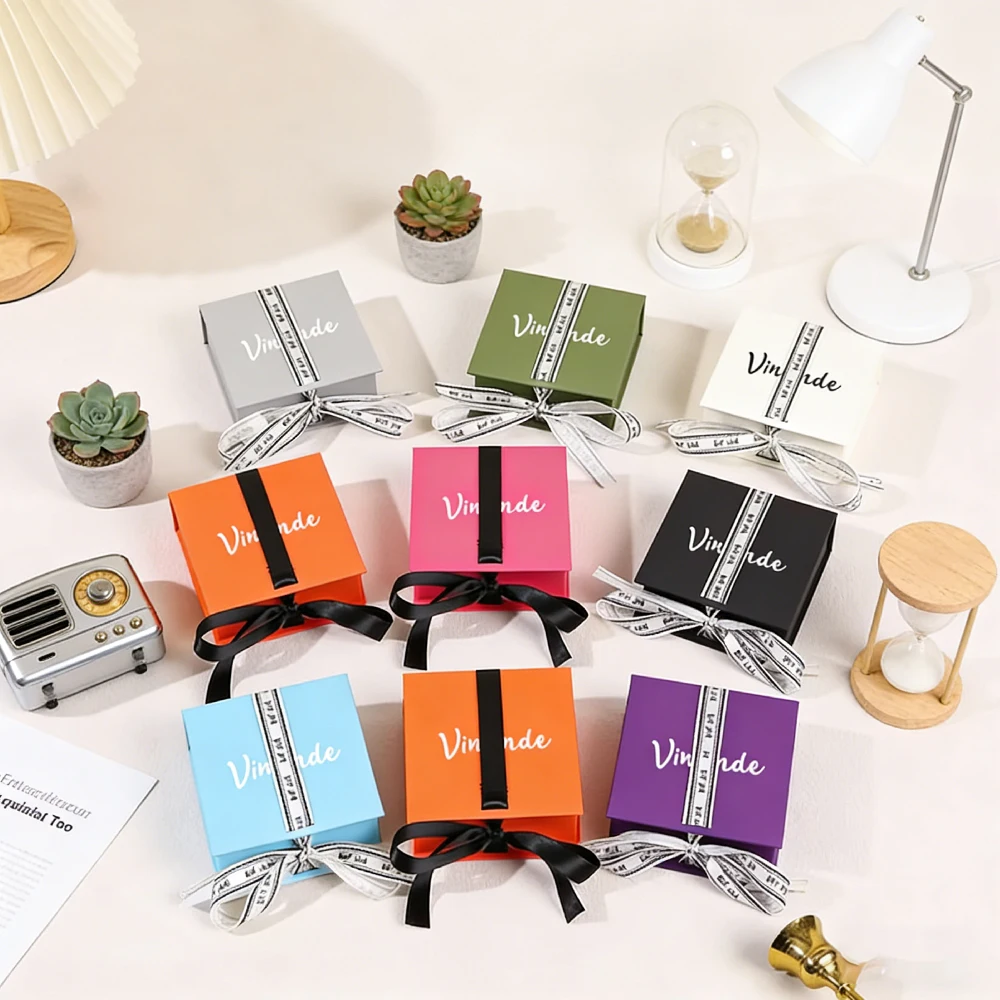 

24Pcs Custom Logo Jewelry Display Boxes Flip Top Kraft Packaging Boutique Earrings Necklaces Small Business Gift Set with Ribbon