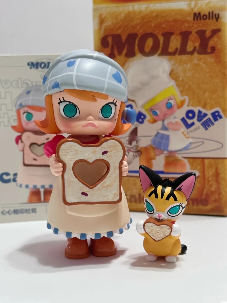حقيقية Popmart مولي الناس الذين يحبون سلسلة الخبز صندوق أعمى لعبة الطاولة الديكور موضة مفاجأة فتاة هدية عيد ميلاد