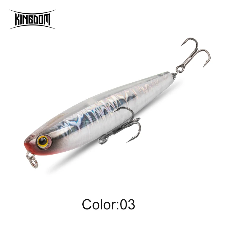 Kingdom Topwater Bleistift-Angelköder, 60 mm, 5,6 g, 90 mm, 11 g, Walking Dog Swimbaits, schwimmende künstliche Hartköder für Barsch, Hecht