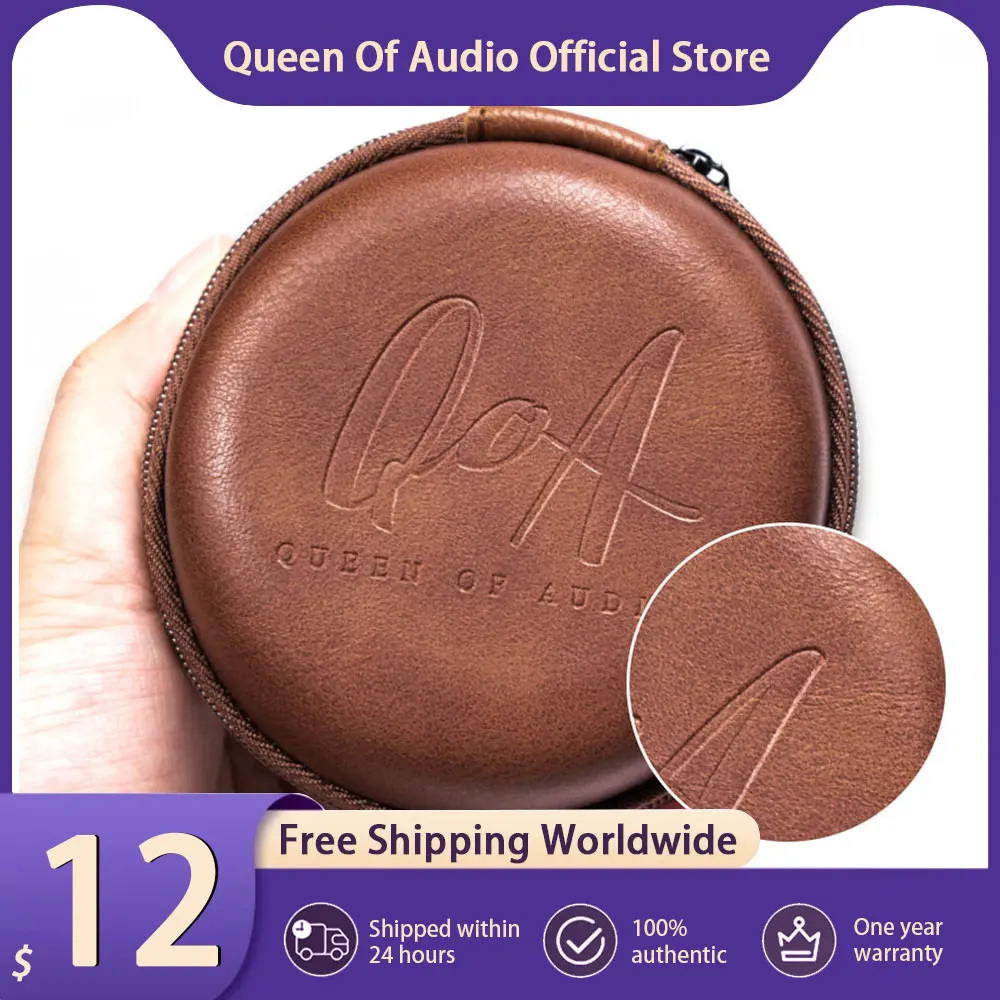 New QoA Earphone Storage Box Case Original Headphones Portable Circular Zipper Storage Headset Bag For Travel Outdoor Sports