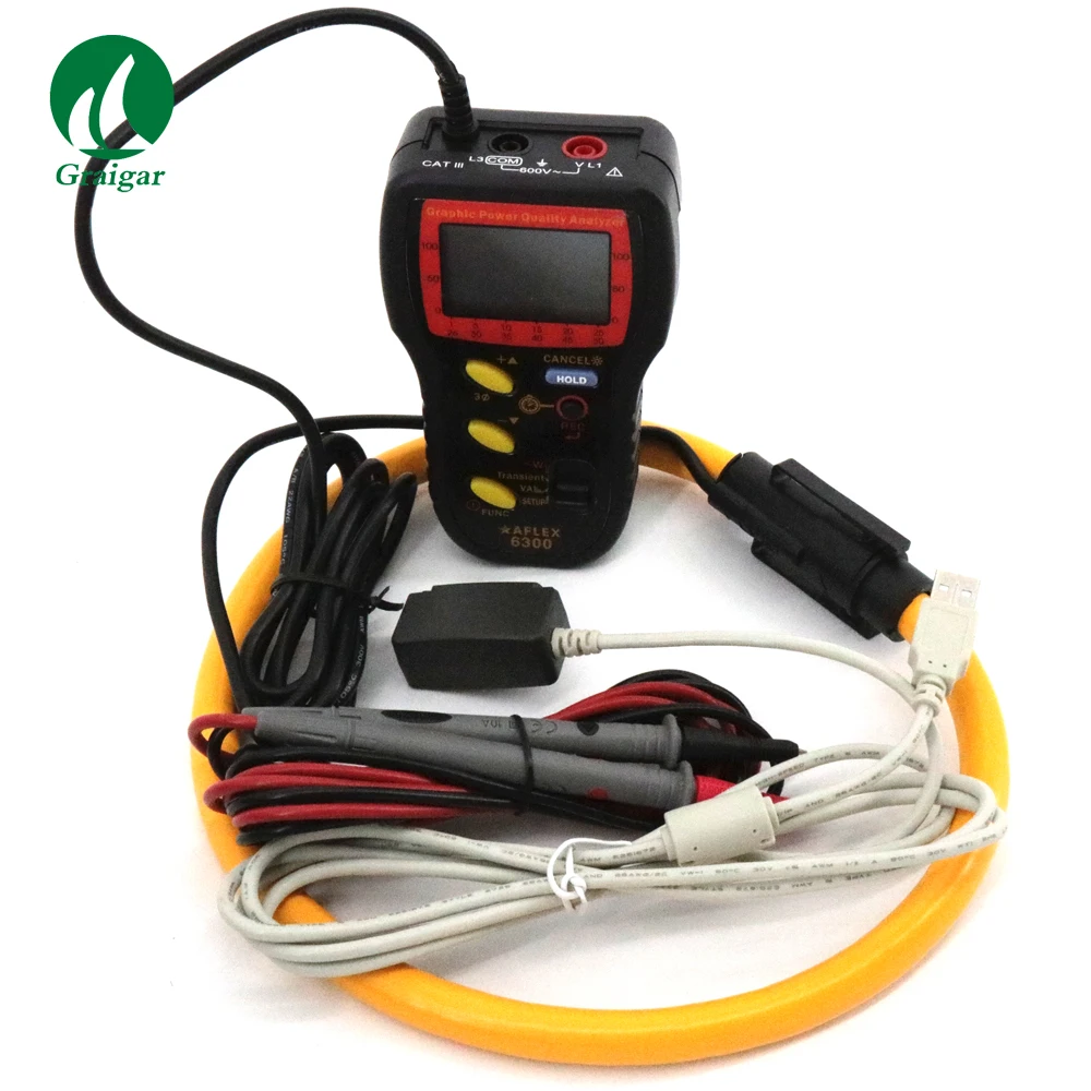 

AFLEX-6300 Graphic Display Overlapped Voltage Digital Power Quality Analyzer with 0.01 Accuracy Single/Three Phase LCD Display
