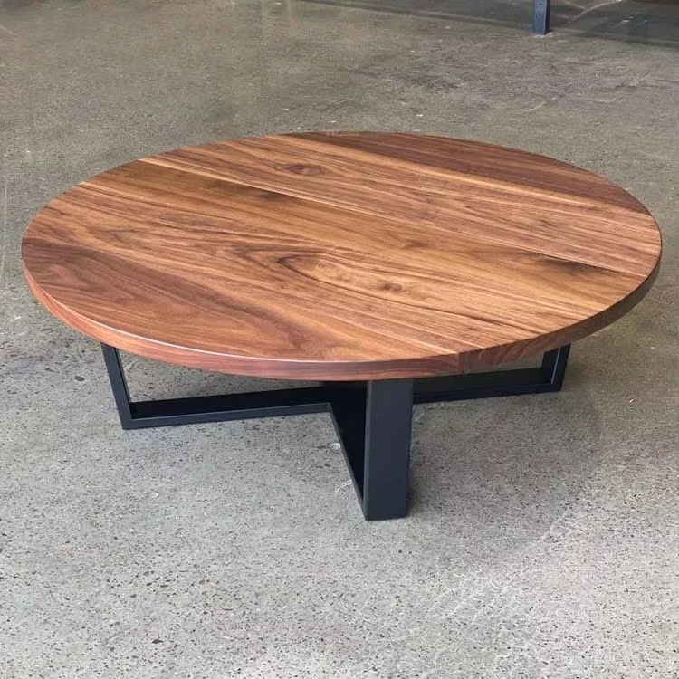Handcrafted Wooden Table for Modern Living Room & Lounge Custom Quote Solid Walnut Round Dining Table