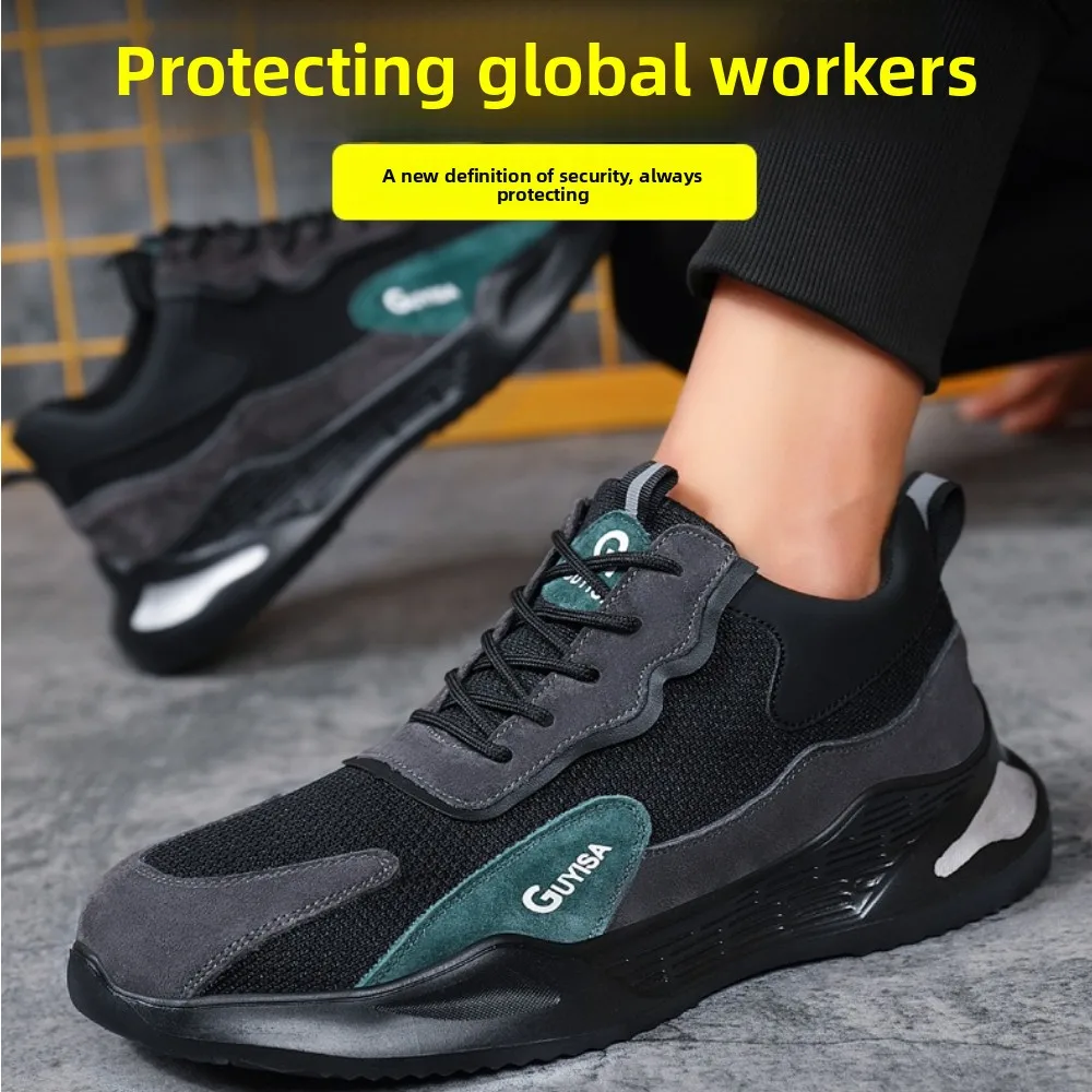 Labor Insurance Shoes Construction Site Men's Anti-smashing and Anti-piercing Safety Shoes Lightweight Safety Shoes Steel Head