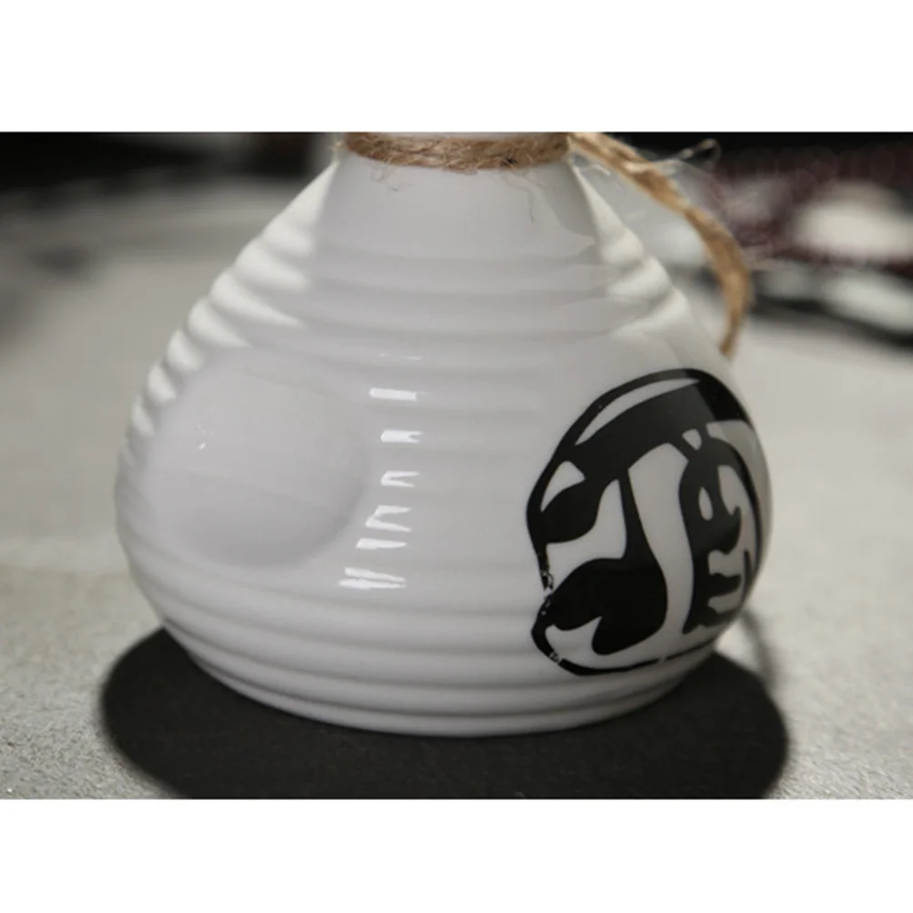 

White Ceramic Sake Set Porcelain Japanese Style Kanji Calligraphy Ideal for Party Entertaining Japanese Sake Cups Bar Decor