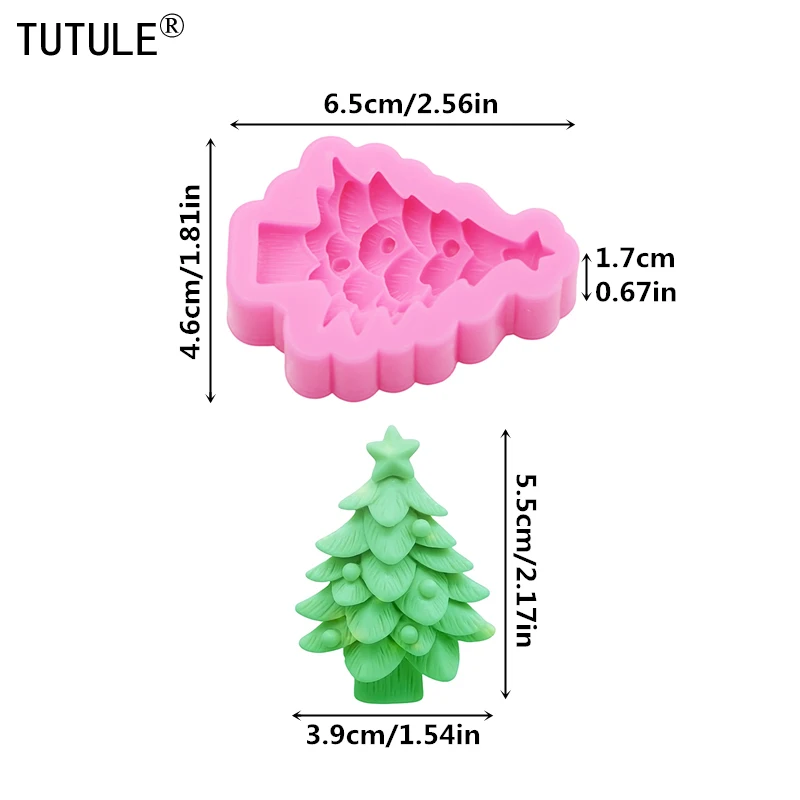 Christmas Tree deer clays Christmas snowman ​Chocolat Candy Cake Silicone Mould3D Santa Resin ​Jewelry Accessories Silicone Mold