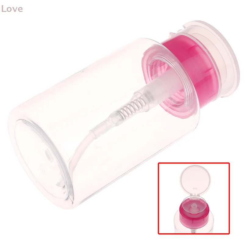 [L&P] Nail Art Equipment 160ml Empty Pump Dispenser Remover Clean Bottle For Polish Or Liquid