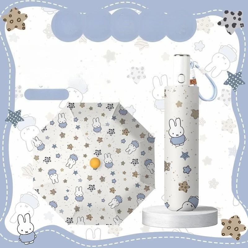 Cartoon Kawaii Miffy Umbrella Anti-rebound Student Dual Use Vinyl Fold Sun Protection Sunshade Fully Automatic Travel Essentials view 2