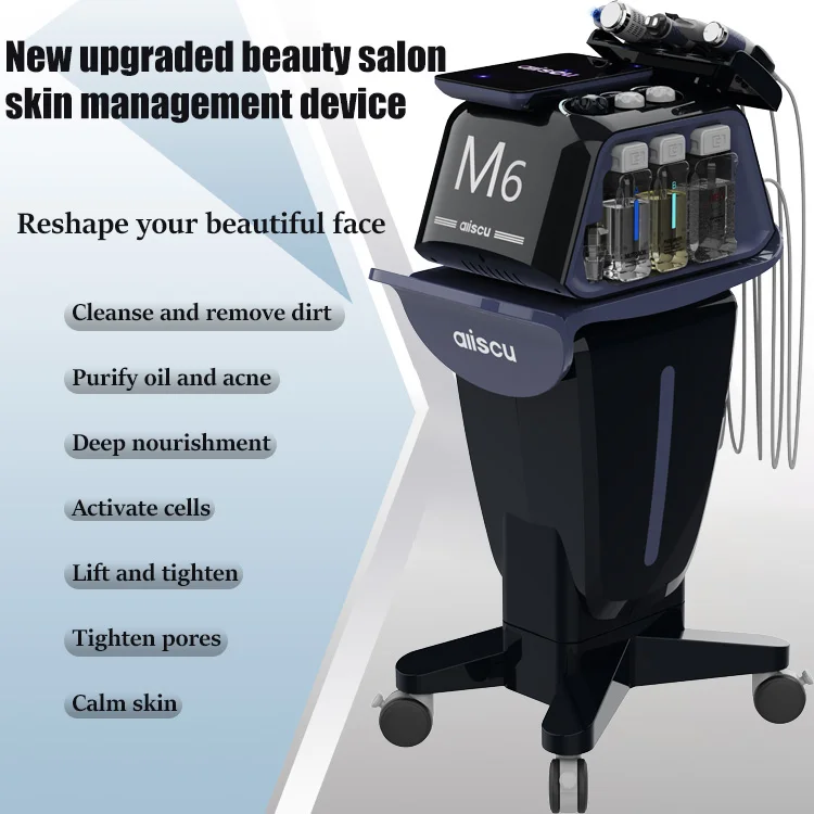 6 in1 플라즈마 아쿠아 워터 필 페이스 BIO 페이스 리프트 다기능 하이드라 더마브레이션 기계 피부 관리 뷰티 장비
