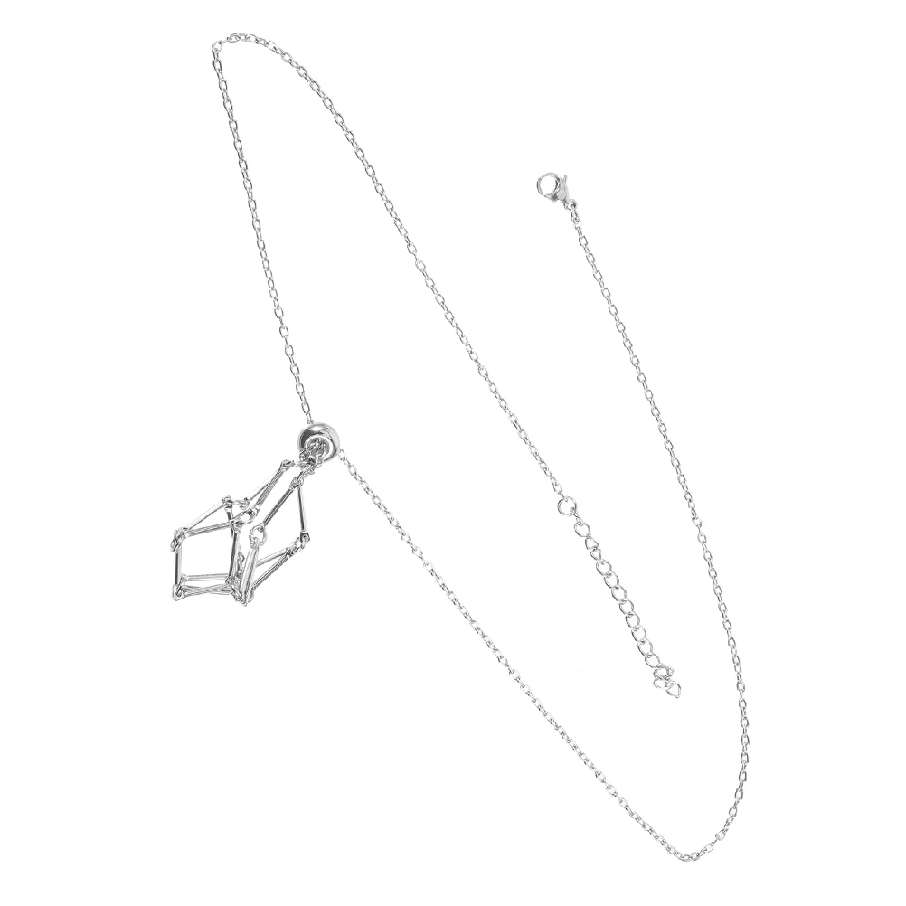 

Mesh Pendant Necklace Crystal Holder Stone Bracket Chain Net Stainless Steel Diy Gemstone Adjustable Necklace Jewelry