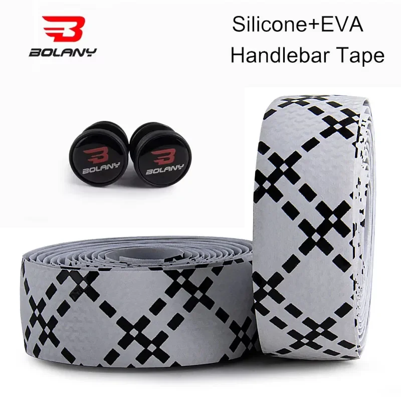 

BOLANY Silicone Handlebar Tape Road Bicycle Wrap Shockproof Sweat Non-slip Belt Cycling Sports Accessories Parts 1pair