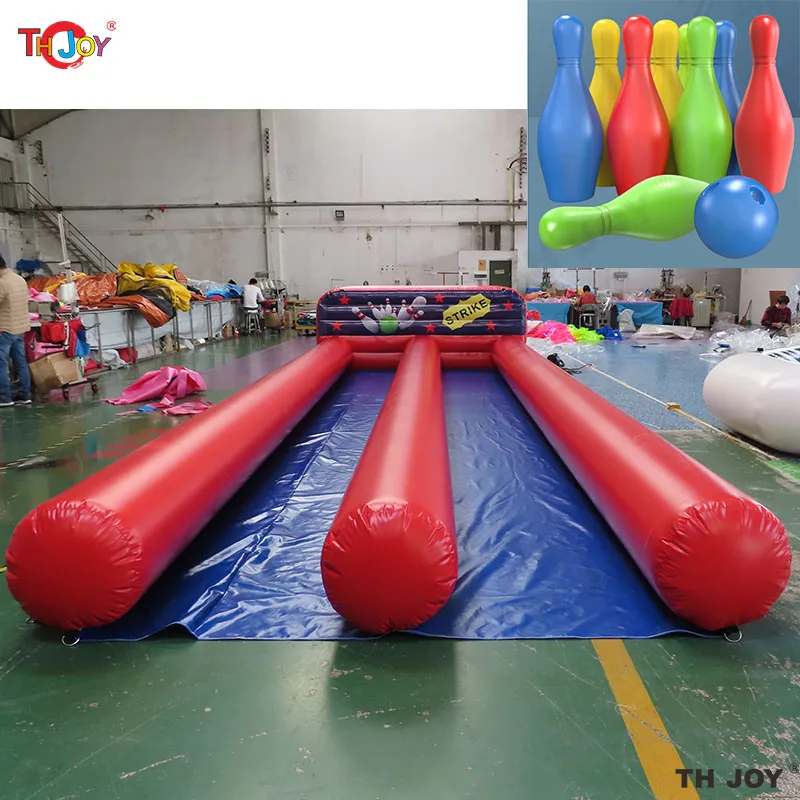 Fast Air Shipping  Inflatable Bowling Lanes Sport Games,Inflatable Bowling Pins,Double Lanes Inflatable Human Bowling Game