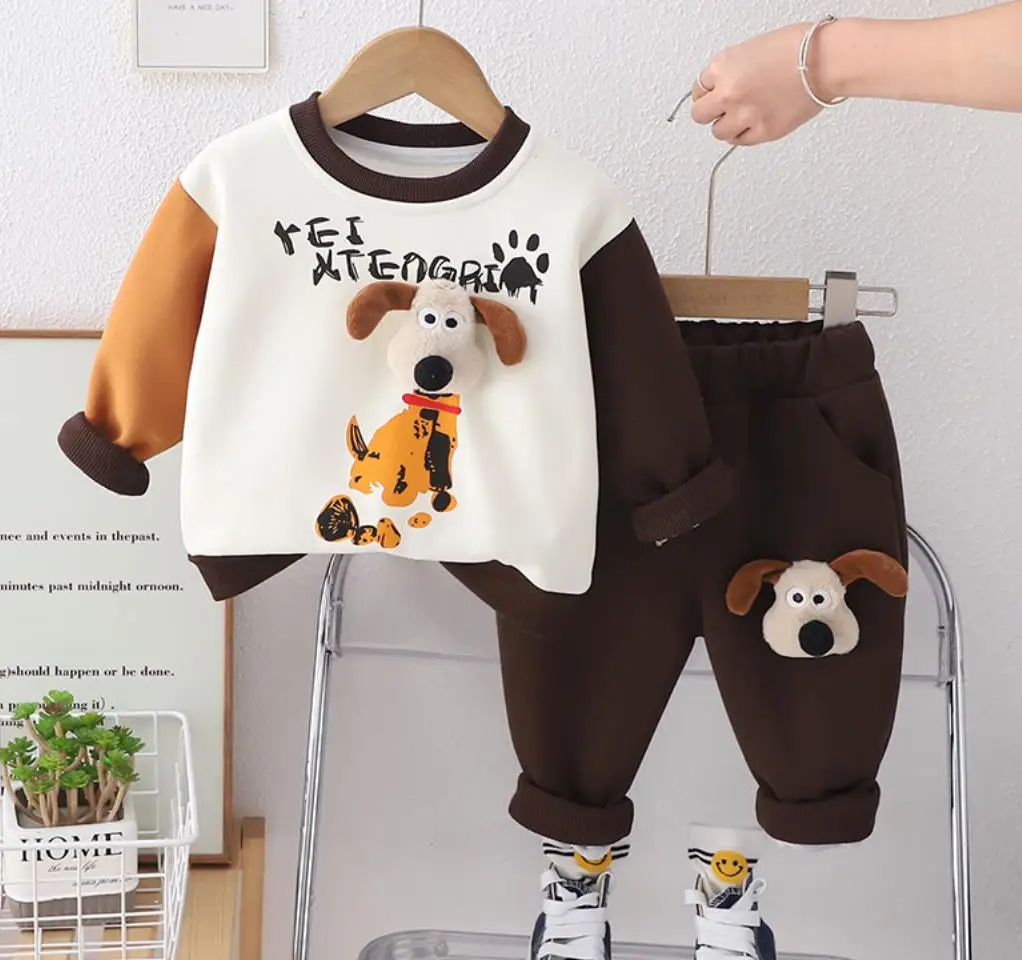 

Korean Style Baby Boys Clothes Outfits 1 To 5 Years Kids Cartoon Casual Baseball Jacket and Pants 2Pcs Set Children Girls Suit