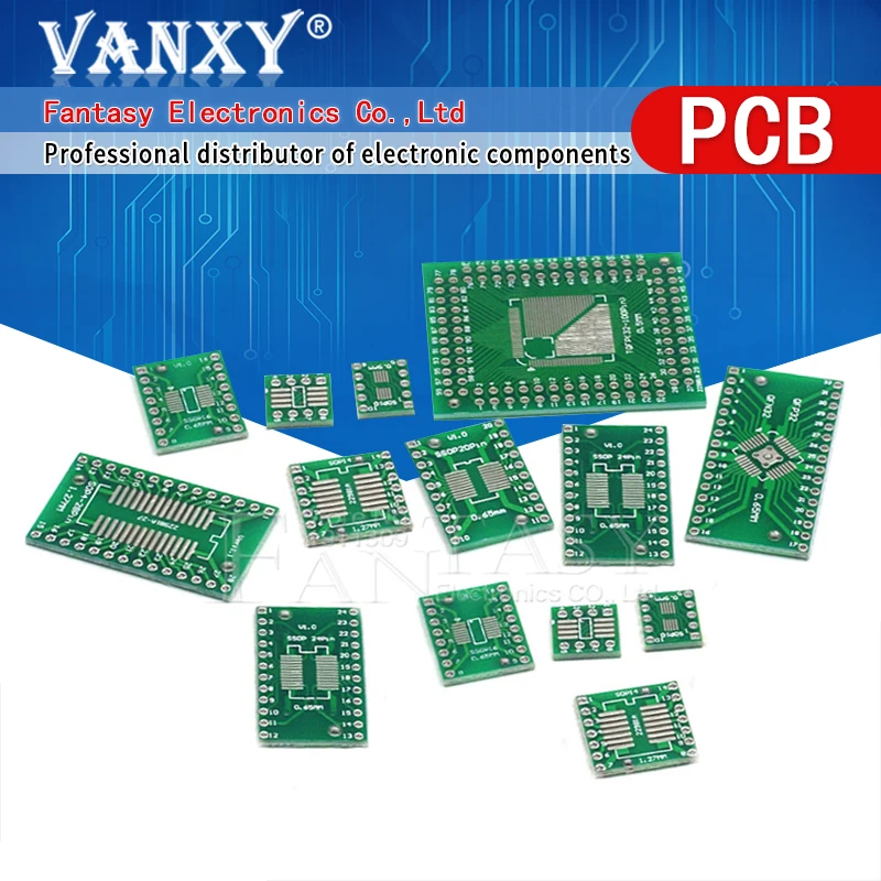 10PCS PCB Board  SMD Turn To DIP SOP MSOP SSOP TSSOP SOT23 SOP8 SOP14 SOP16 SOP-8 10 SOP-14 SOP-16 SOP-20 24 SOP-28 SMT To DIP