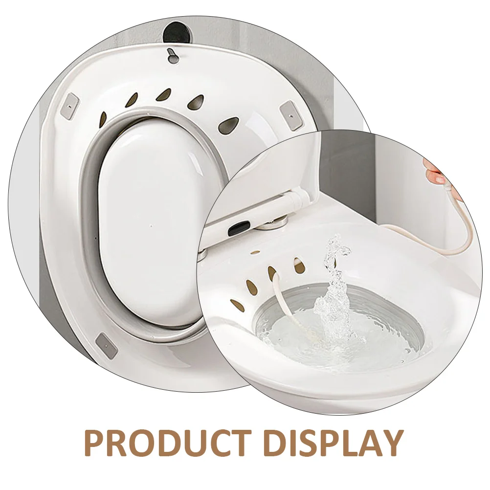 

Portable Bidet Toilet Seat for Pregnant Women Elderly Foldable Plastic Bath Basin TPR Material Easy Clean Water Flow Design Home