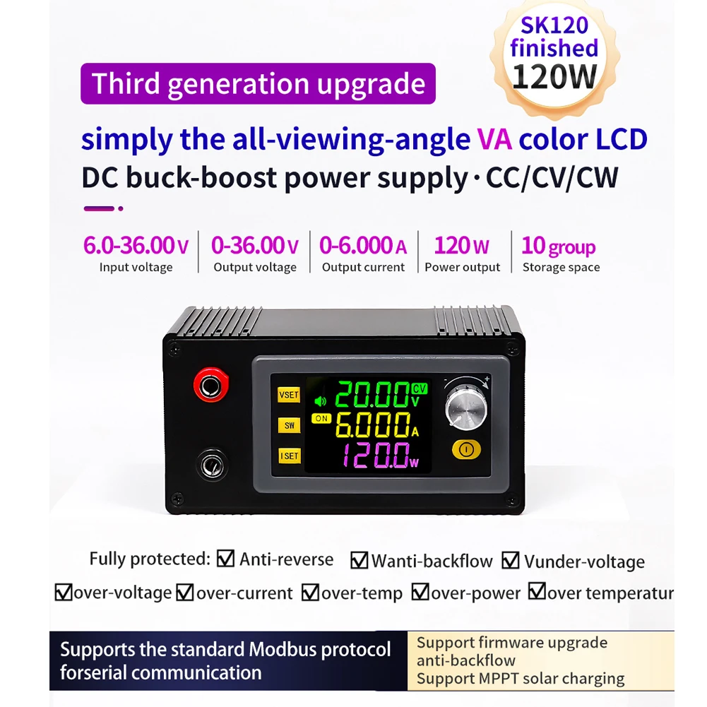 Digital Direct Current Voltage Regulator Powersupply Module Full Viewing Angle VA Color LCD Display Support Firmware Upgrading