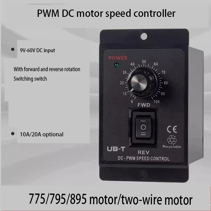 

Регулятор скорости двигателя постоянного тока с ШИМ DC12V24V48V, контроллер матового двигателя, переключатель управления скоростью вперед и назад, 10A