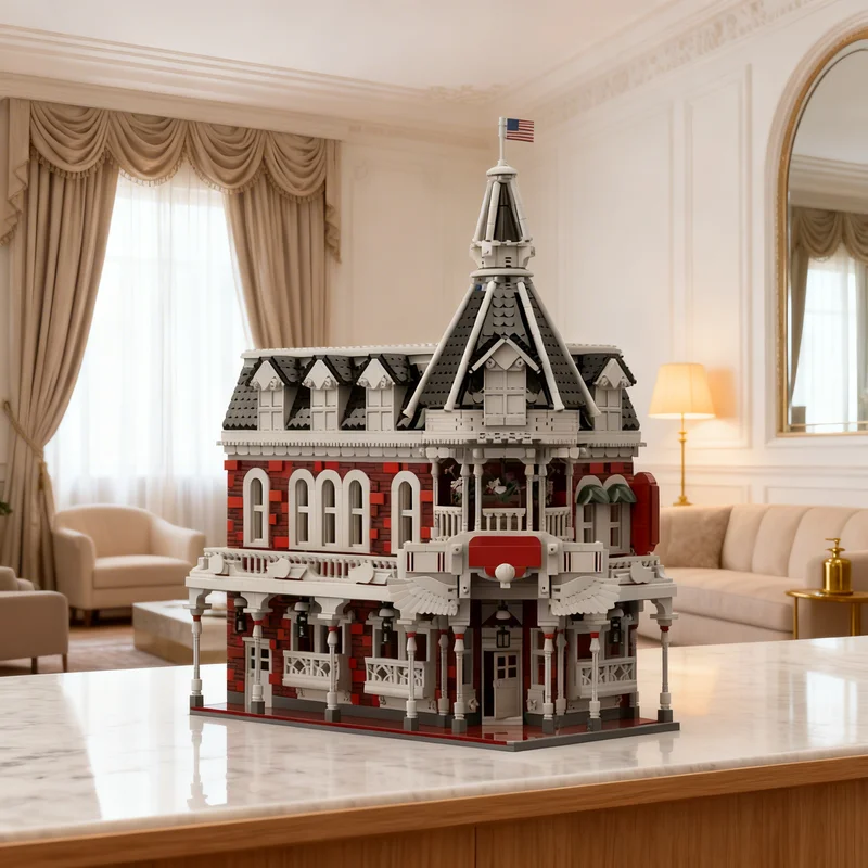 

3799 деталей MOC Magic Kingdom Plaza Ice Cream Parlor, модель Дисней, конструктор, креативный подарок, DIY, декор для витрины, премиум-класс для взрослых