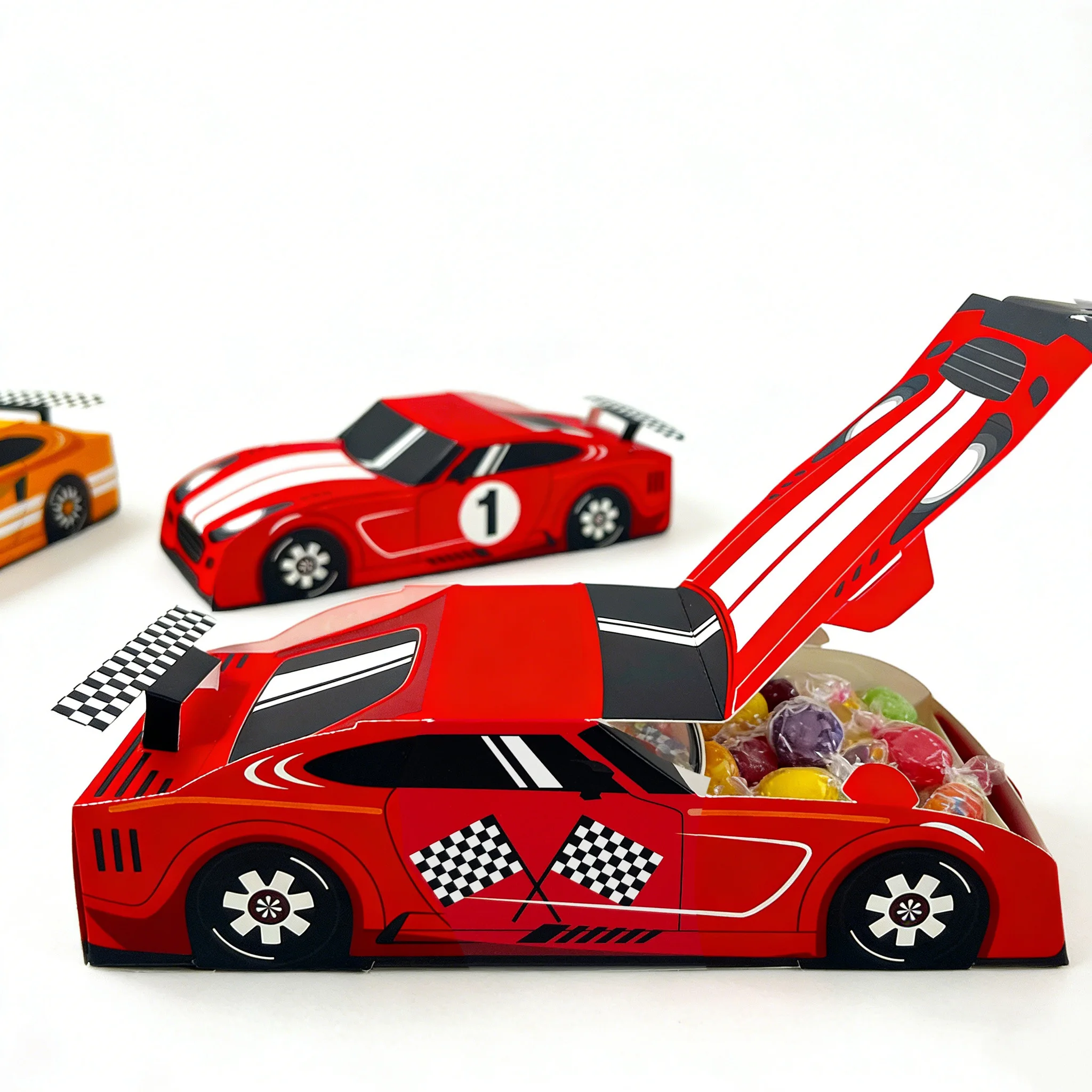 10/20/30 Stück Geschenkboxen mit Rennwagen-Motiv für Jungen, Kindergeburtstag, Gastgeschenke, Süßigkeiten- und Keksverpackungen, Dekoration, Babyparty-Zubehör – Detail 6