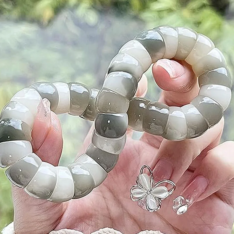 

Gradient Beaded Bracelet Resin Disc Beads New Chinese Style Wristband Casual Fashion Jewelry for Daily Wear