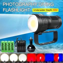 Diving Flashlight Underwater 100m lantern 10000 Lumens LED Lighting Waterproof Tactical Torch For Photography Video Fill Lights