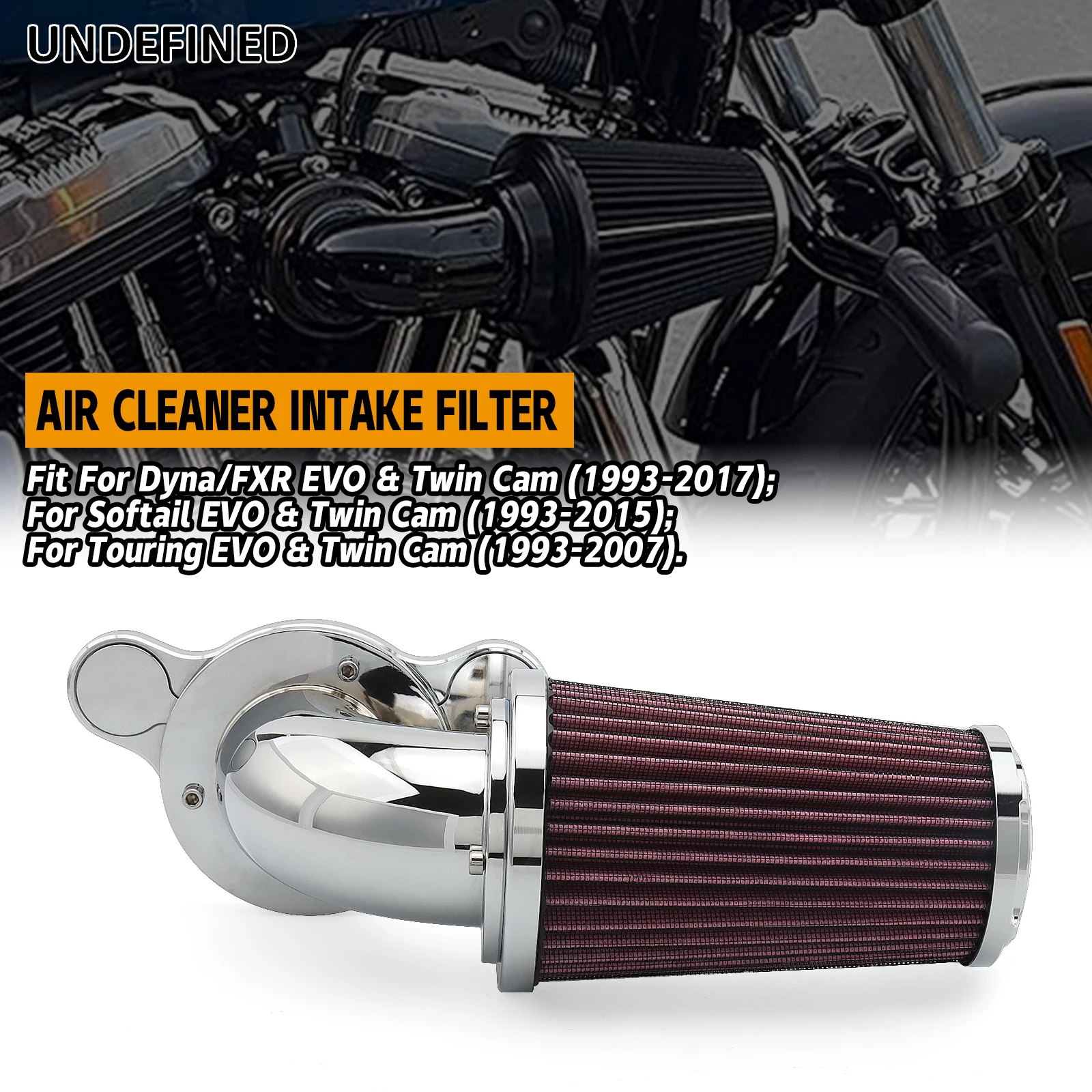 Chrome Air Cleaner Intake Filter For Harley EVO Twin Cam Touring Road Electra Street Glide Road King Softail Dyna/FXR
