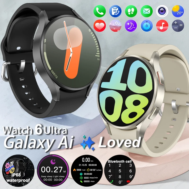 2024 New For Samsung Galaxy Watch 6 Classic Smart Watch Men Women Custom Dial HD AMOLED Voice Call NFC GPS Tracker Sport Watches